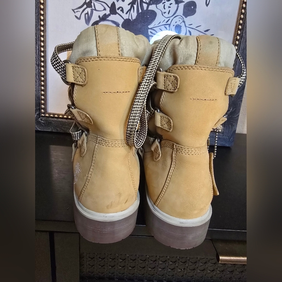 Timberland Women's Puffy Shearling Slip On Tie Up Half Calf Boots 8.5 - Picture 6 of 11